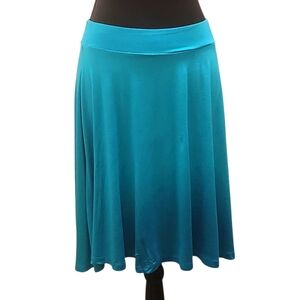 New York & Company Teal Pull On Skirt